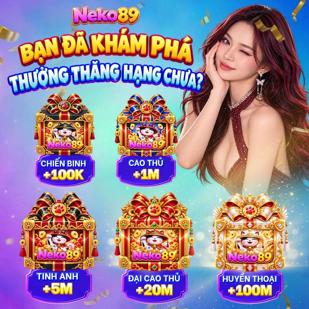 Banner sự kiện: Thưởng thăng hạng: +100K/+1M/+5M/+20M/+100M