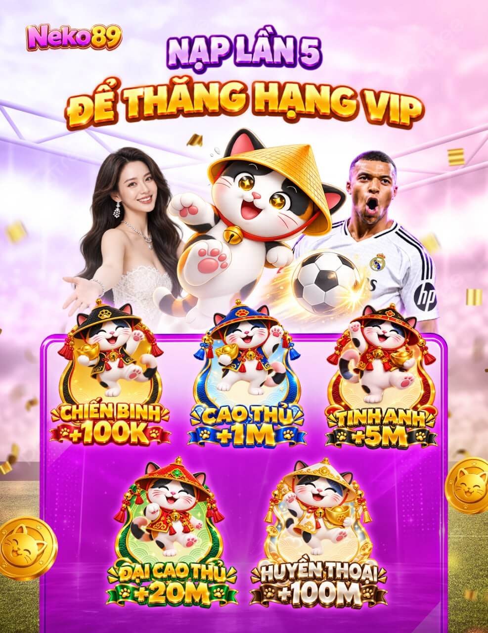 Banner sự kiện: Nạp lần 5 để thăng hạng VIP